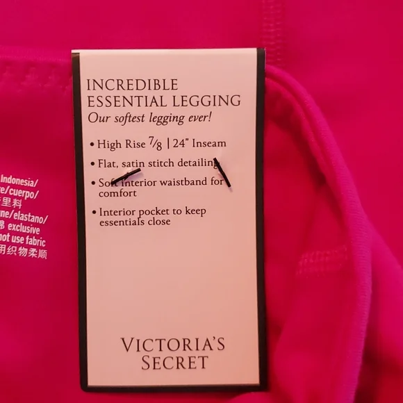Victoria's Secret Leggings, Size 8, Wicked Rose - Picture 9 of 10
